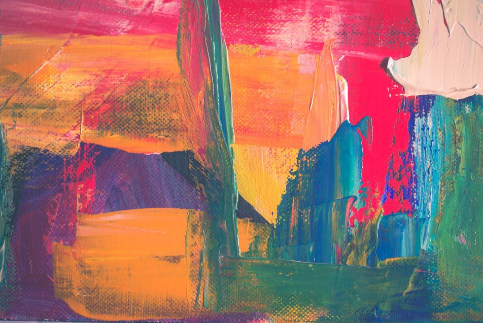 Abstract pink and orange paint